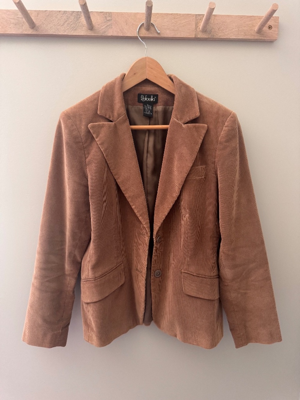 Rafella Size 8 Camel Corduroy Blazer Jacket